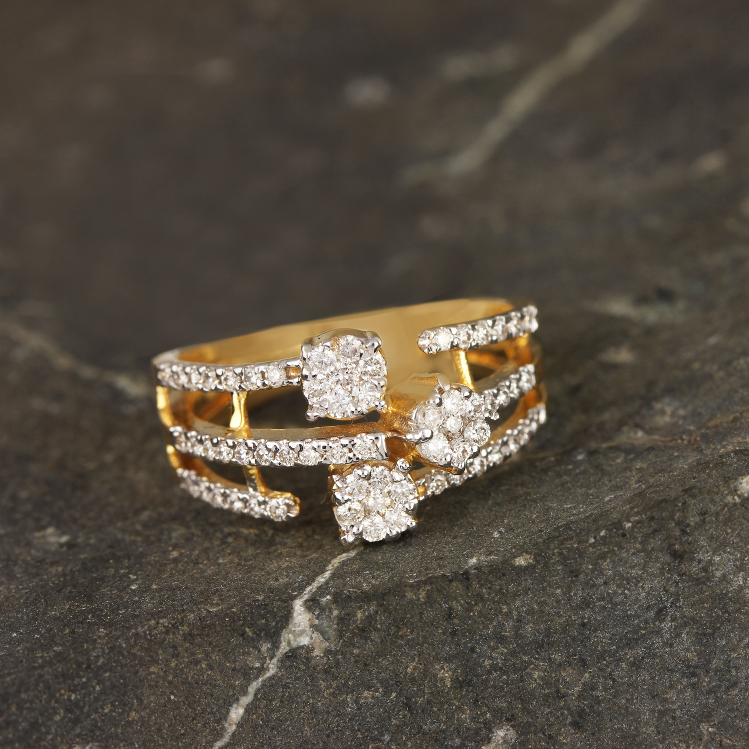 Daily Wear Gold Diamond Rings Online | PC Chandra Jewellers