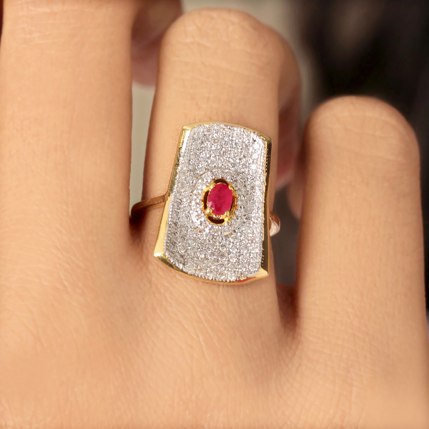 Beautiful Ring With Diamond-Ruby