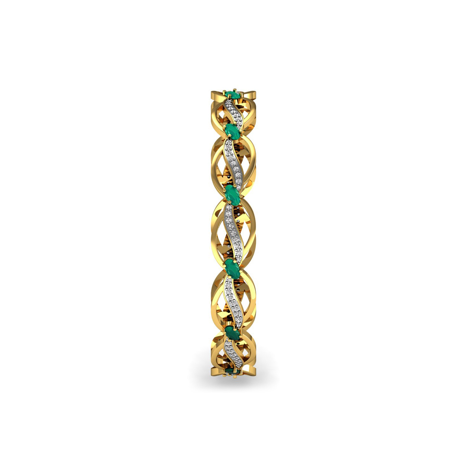 Gorgeous Diamond Bangle with Emerald