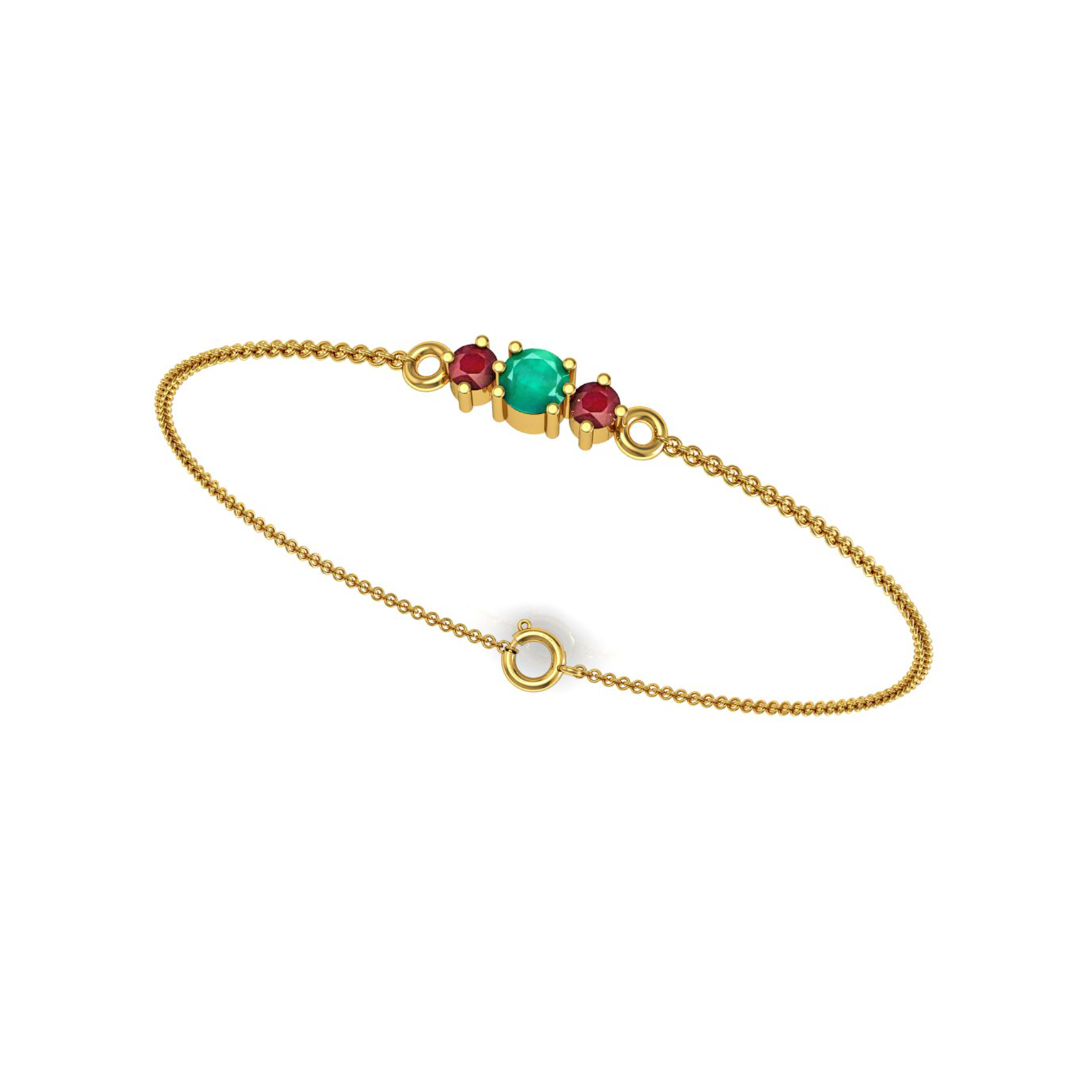 Ster Design Bracelet With Diamond & Emerald
