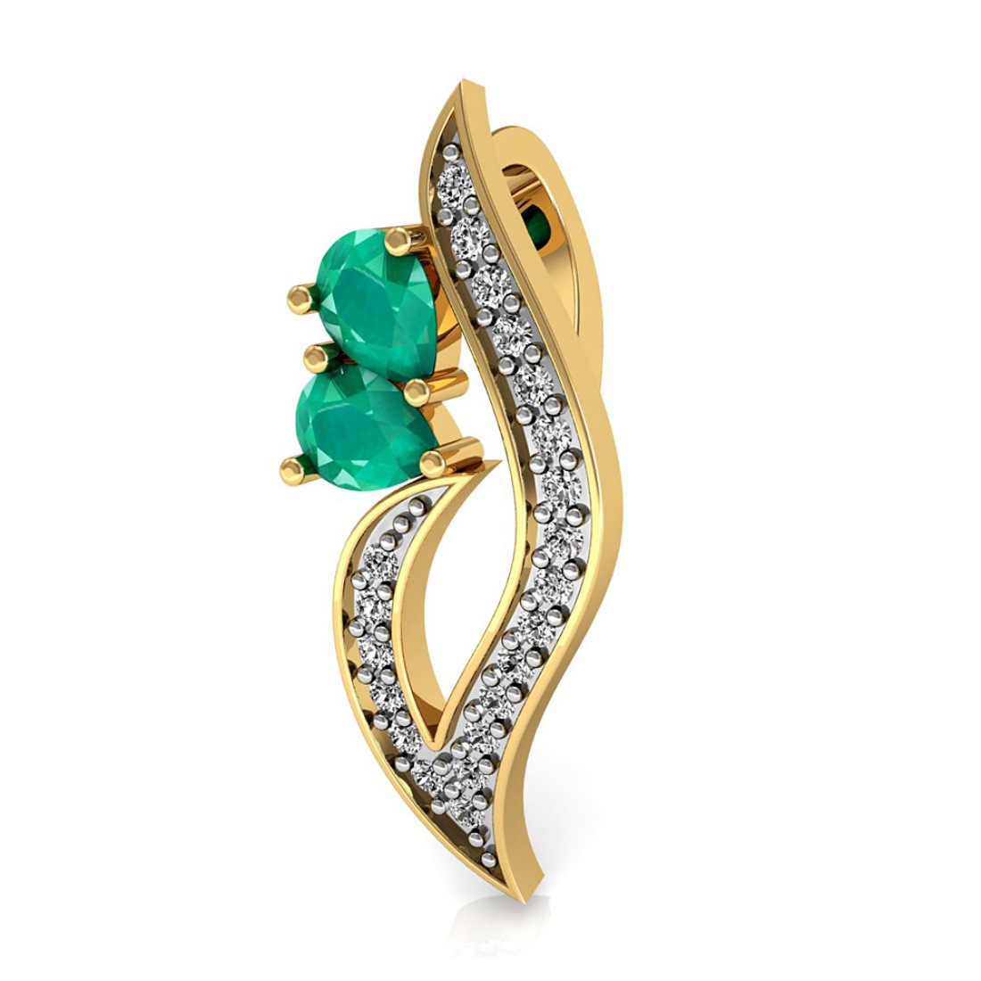 Diamond Pendant with Emeralds