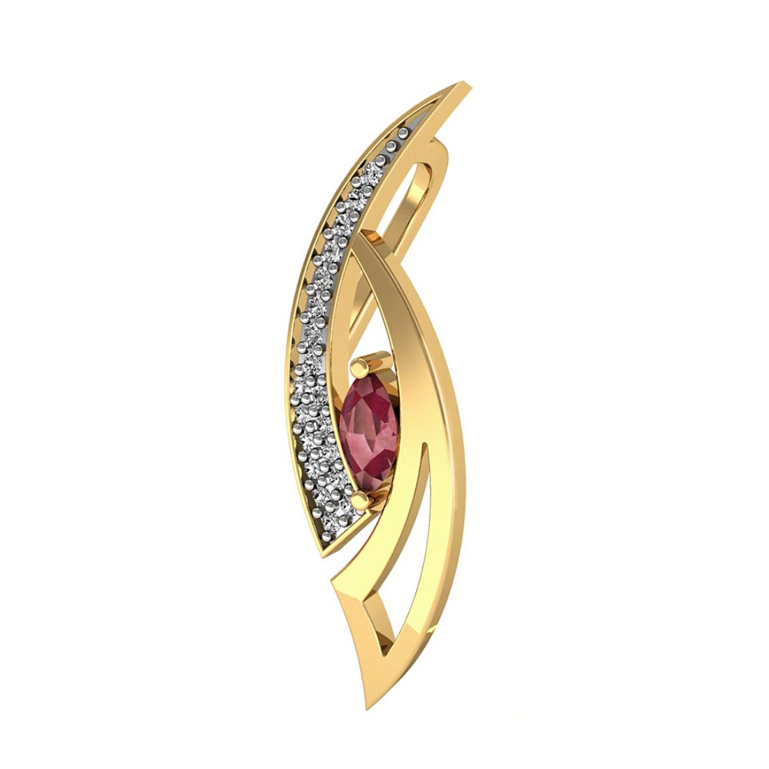 Diamond Pendant with Marquise Ruby