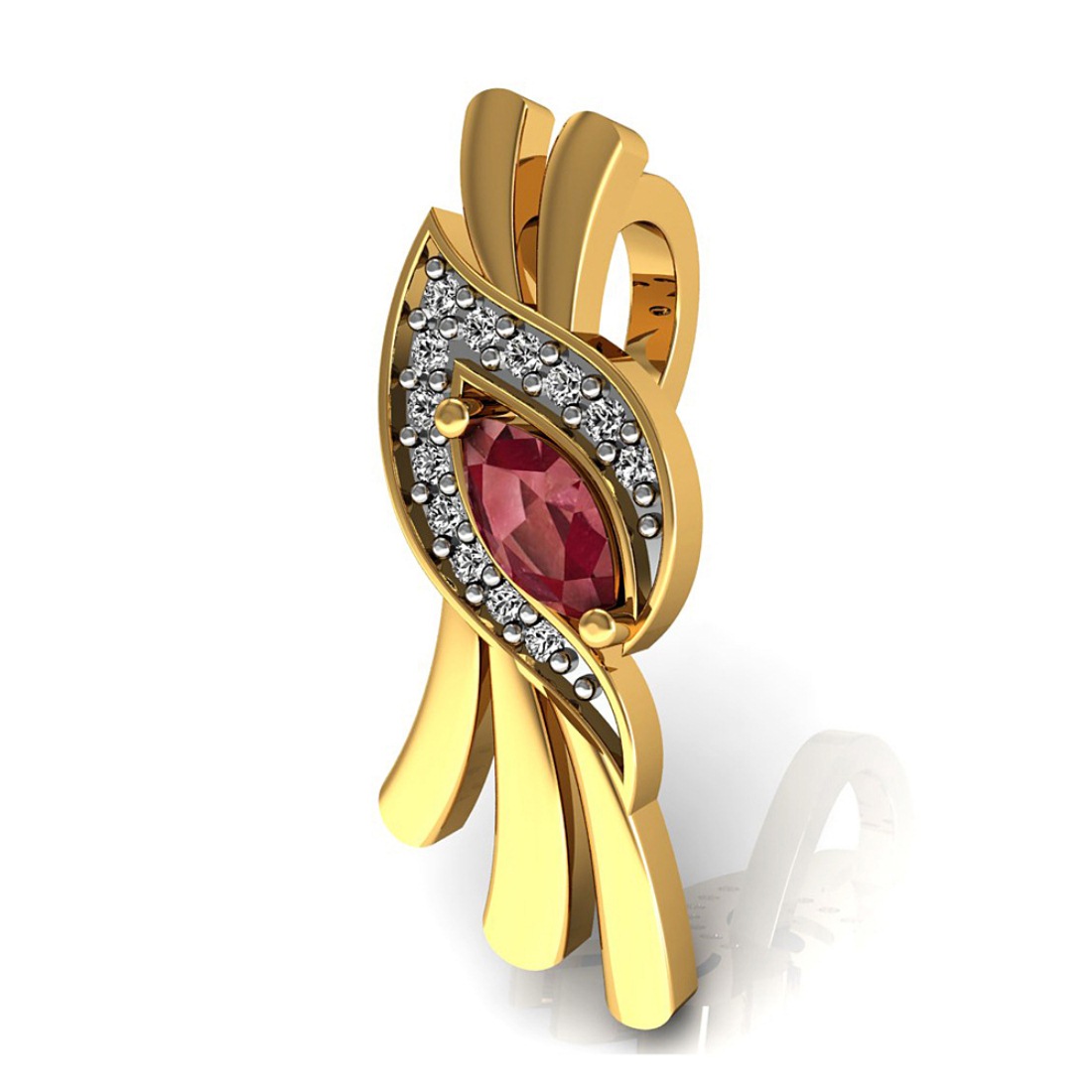 Stylish Gold Pendant with Diamond