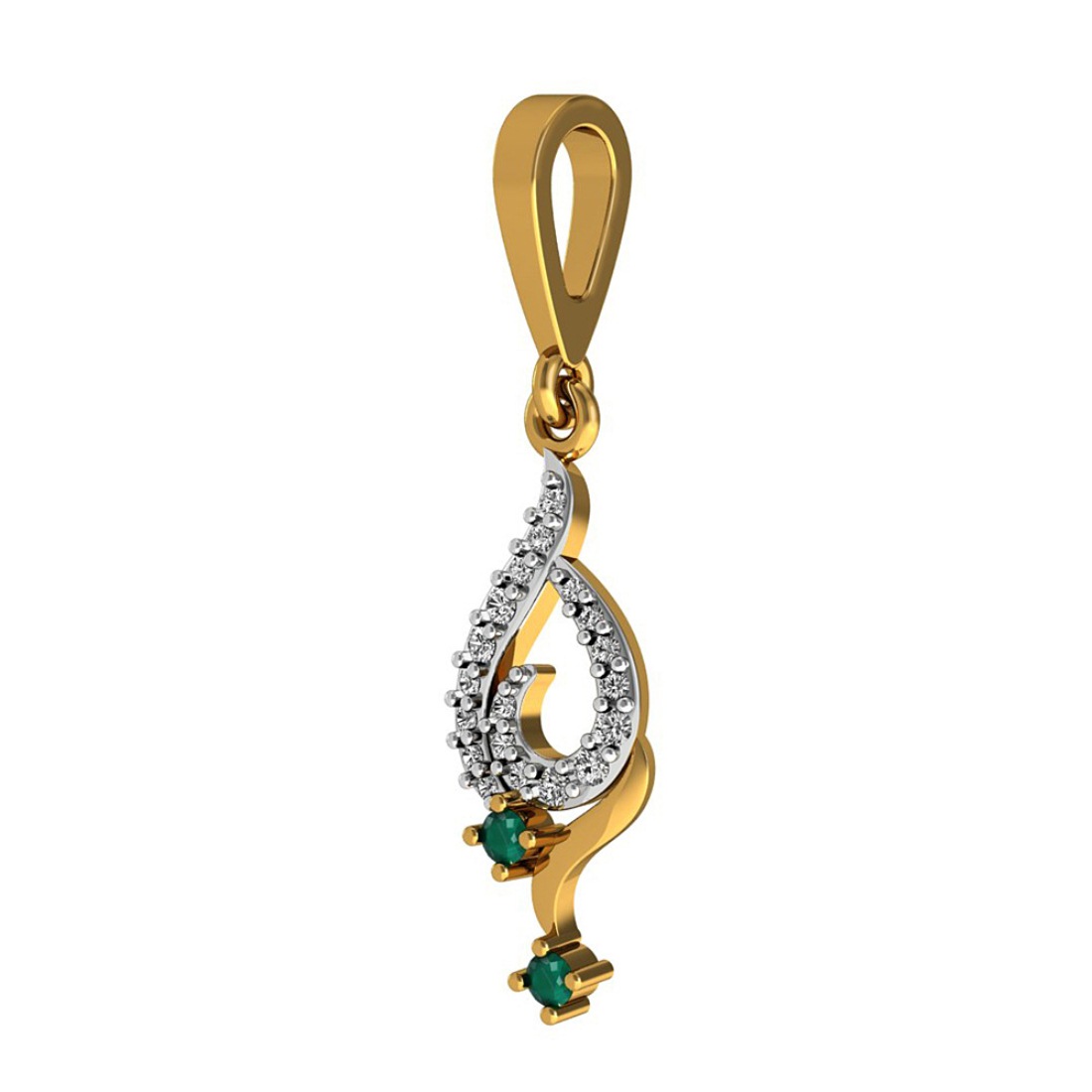 Emerald in Diamond Pendant