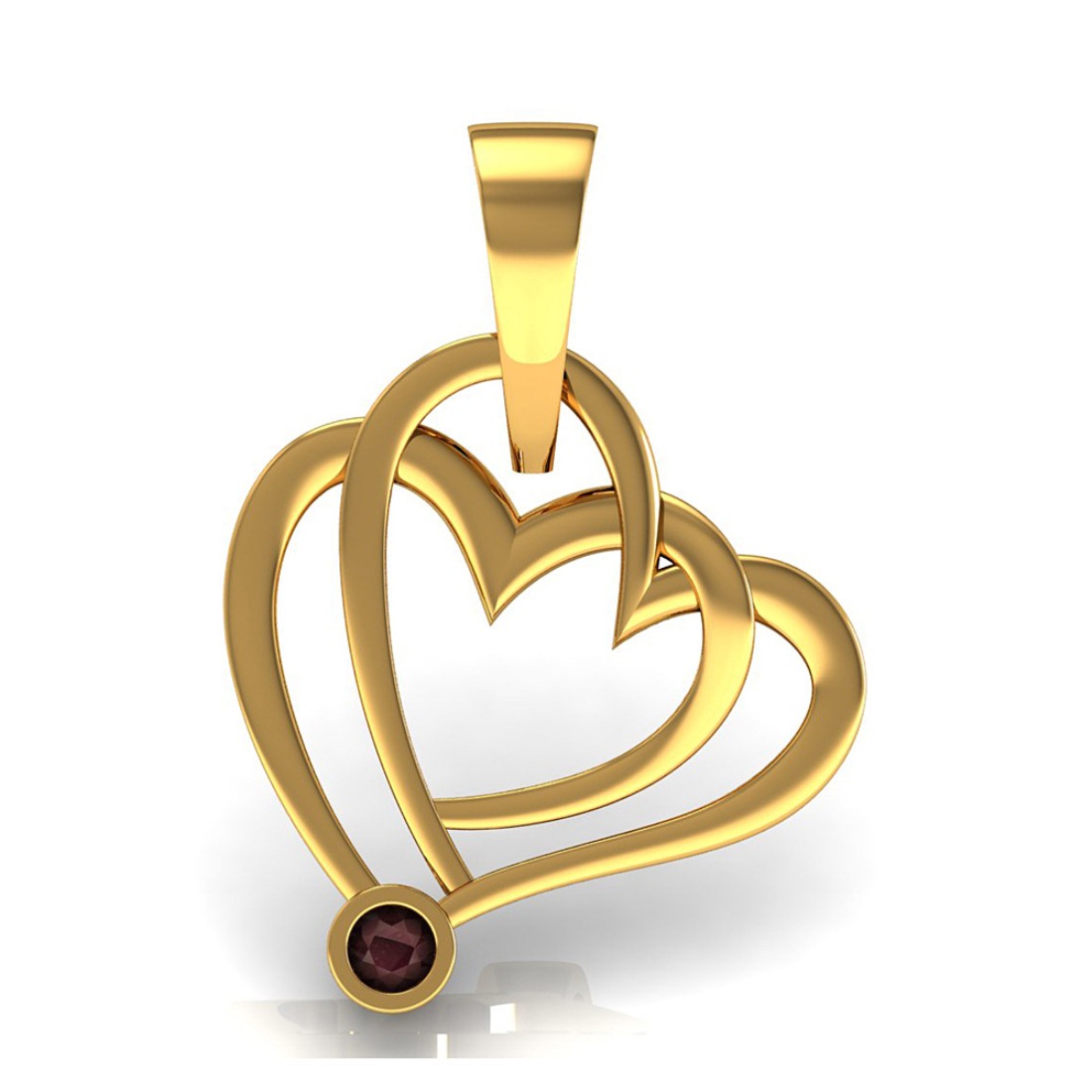 Heart Design Pendent with Ruby